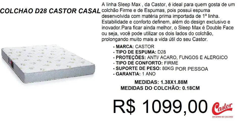 COLCHAO DE CASAL A PRONTA ENTREGA 