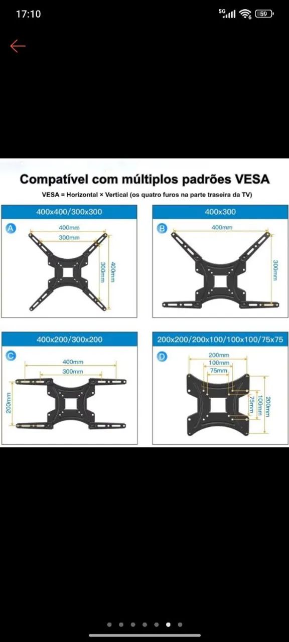 Suporte para tv de 32" a 60" polegadas  - Foto 2