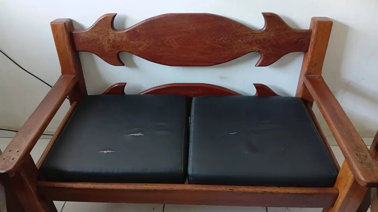 Conjunto de sofá de madeira maciça móveis Gravatá  - Foto 4