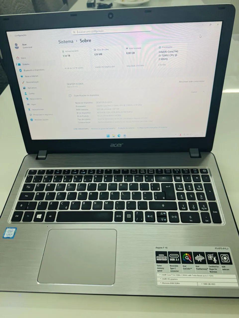 Notebook Acer Core i5 8GB - SSD256GB - Foto 3
