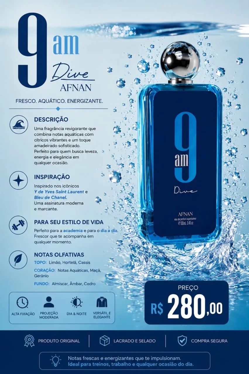 9am Dive, EDP, 100ml, Lacrado - Foto 2