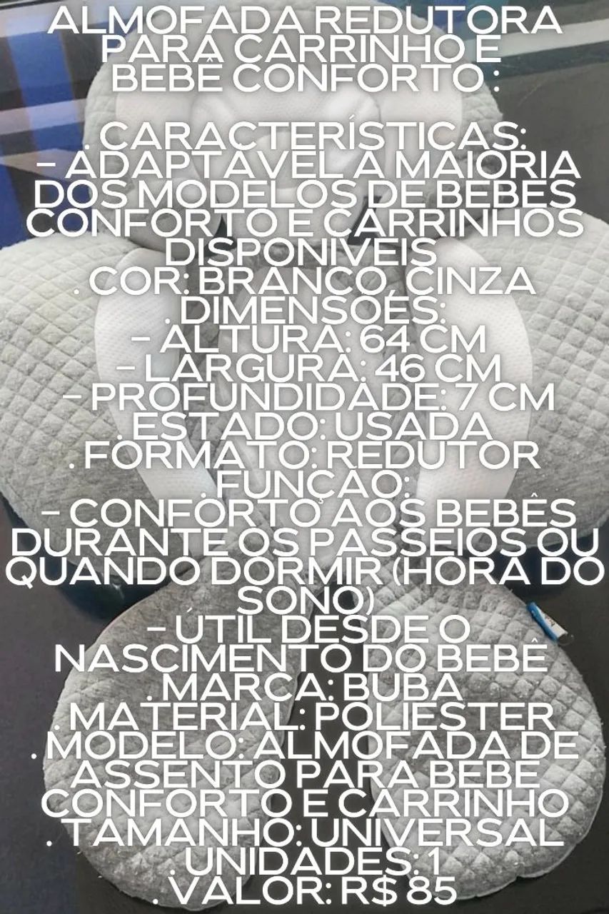 Almofada para Assento do Bebê Conforto e Carrinho Buba - Foto 4