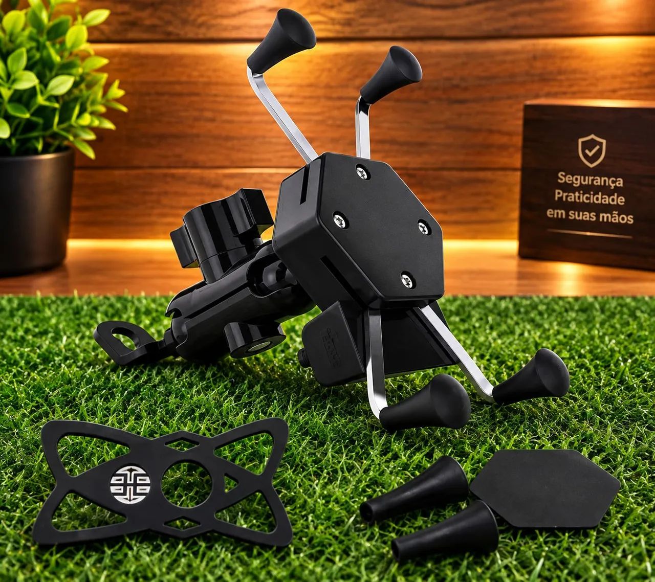 Suporte de Celular para Moto com USB - Ajustável e Resistente