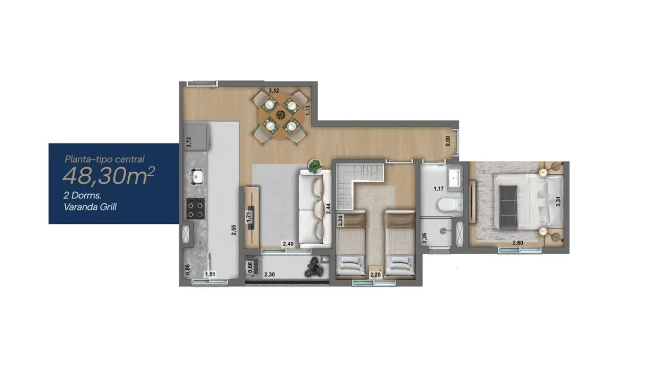 PLANTA 48m²