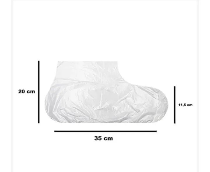 Kit 80 Botas Plásticas Descartáveis Transparente, 100% Polietileno - Foto 2