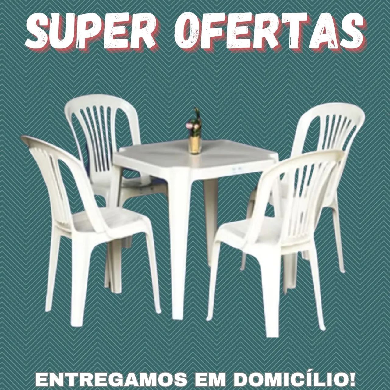 Jogos de mesas e cadeiras plásticas - Entrega grátis!