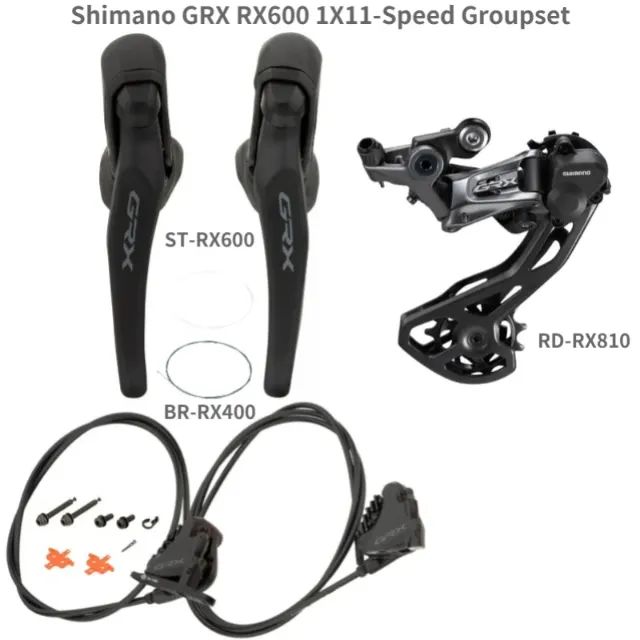 Grupo Shimano GRX RX600 1X11 STI RX600 + Pinças RX400 Freio +