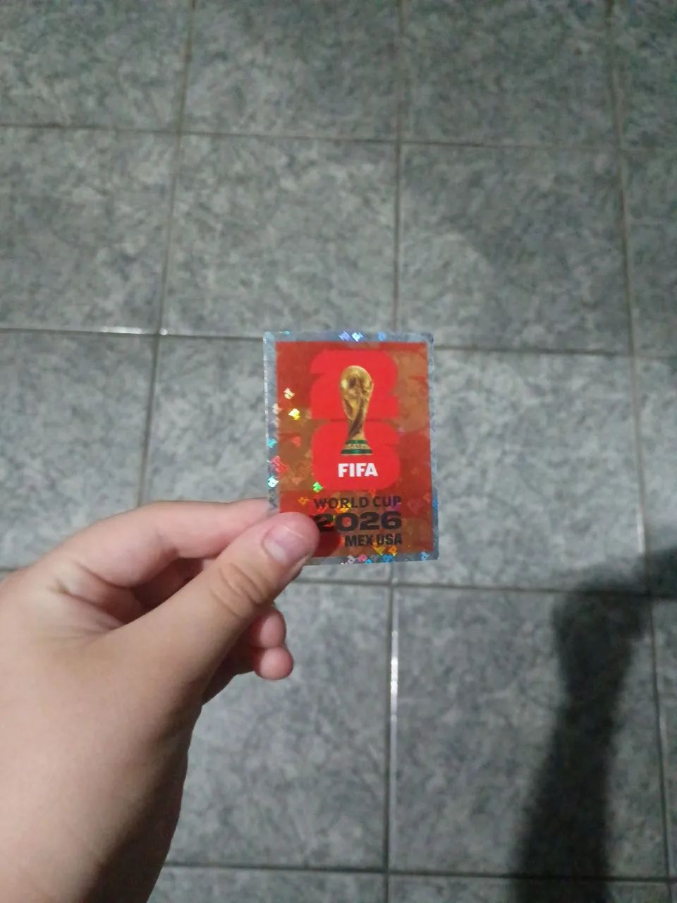 Figurinha brilhante da taça da copa FW6.