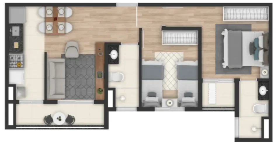 PLANTA 53m²