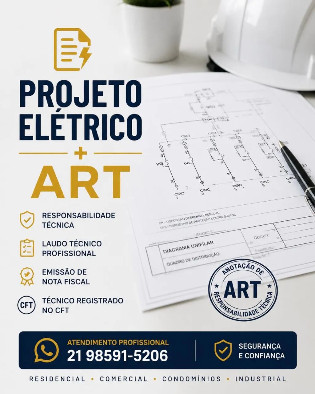 Projeto Elétrico, Laudo e ART | Técnico Registrado no CFT