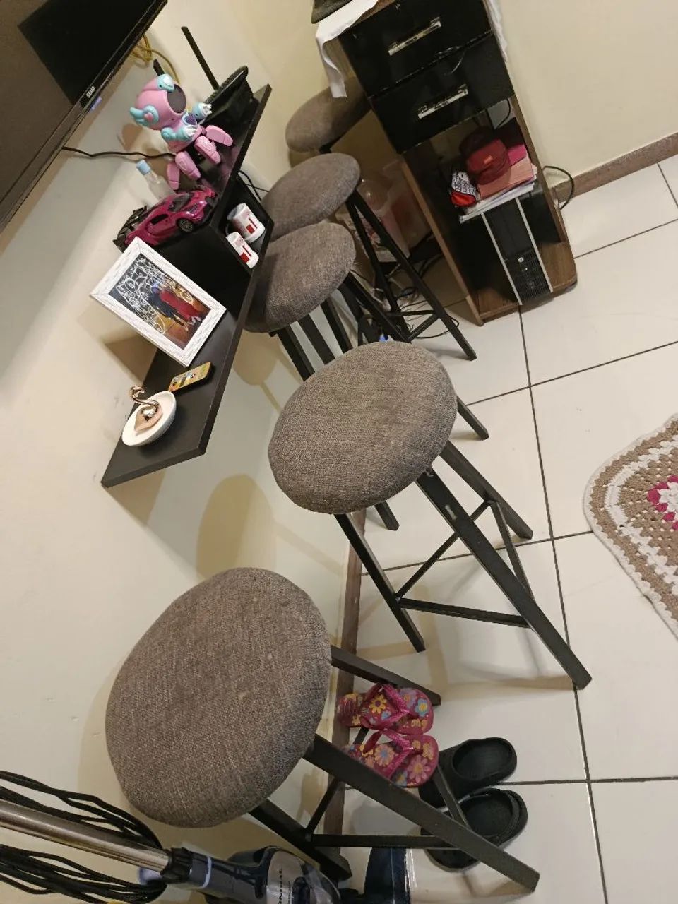 5 banquinhos acolchoados