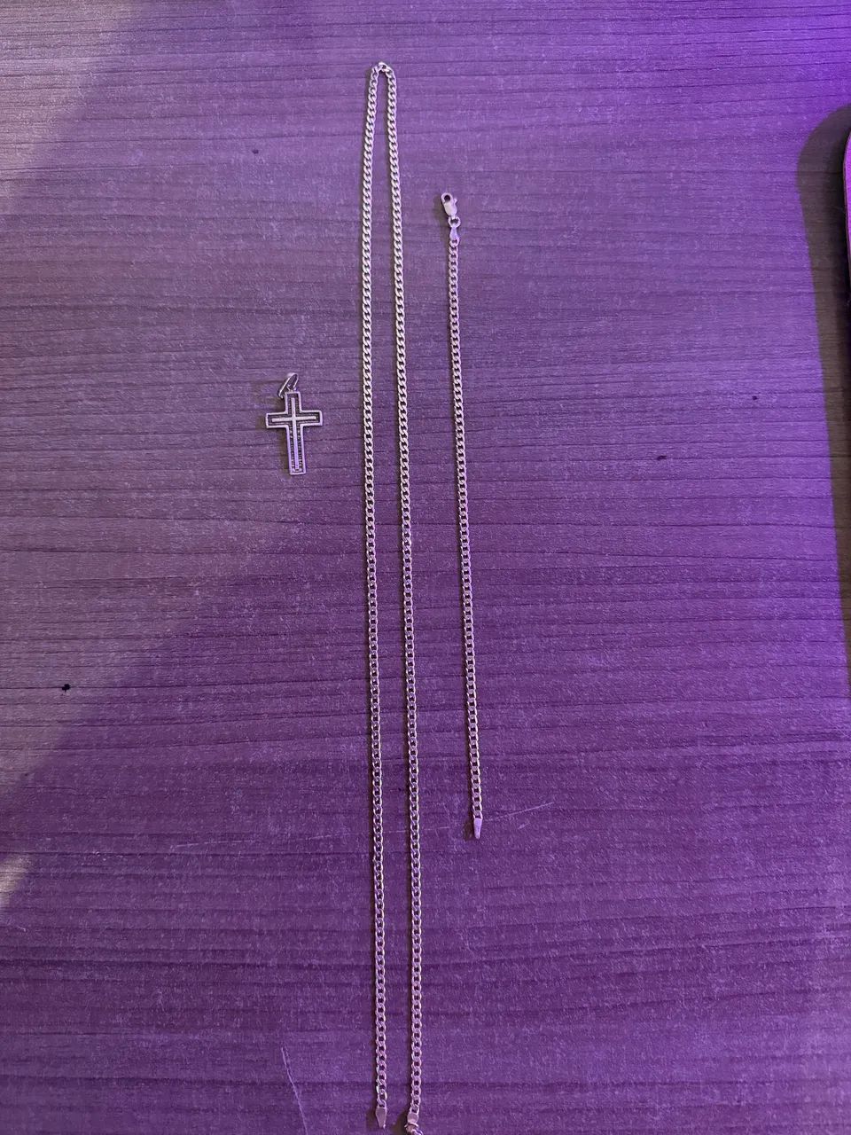 Corrente + pulseira + pingente PRATA 925