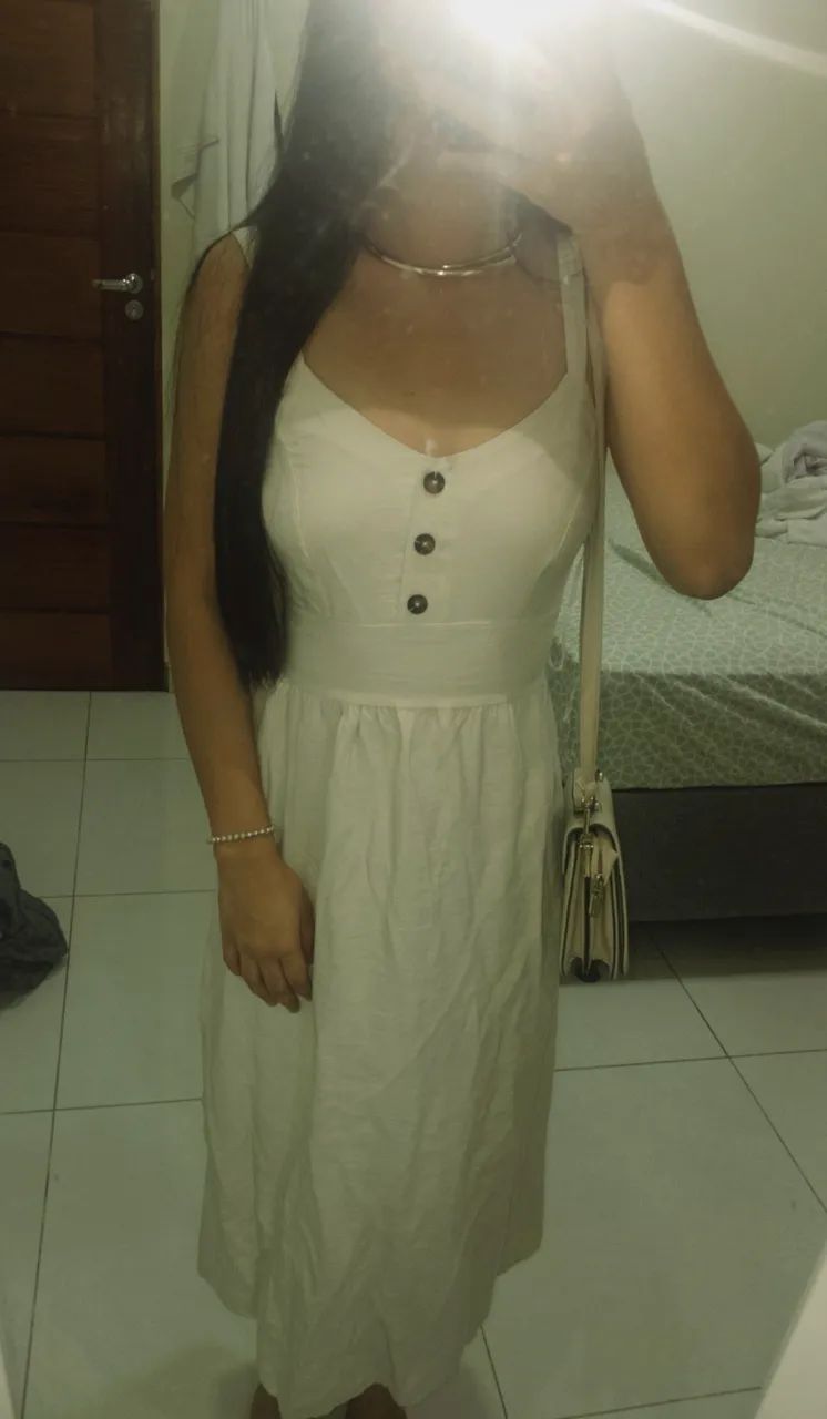 Vestido elegante bege  - Foto 3