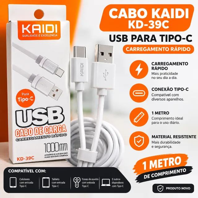 CABO KAIDI USC-C PARA IPHONE E ANDROID 