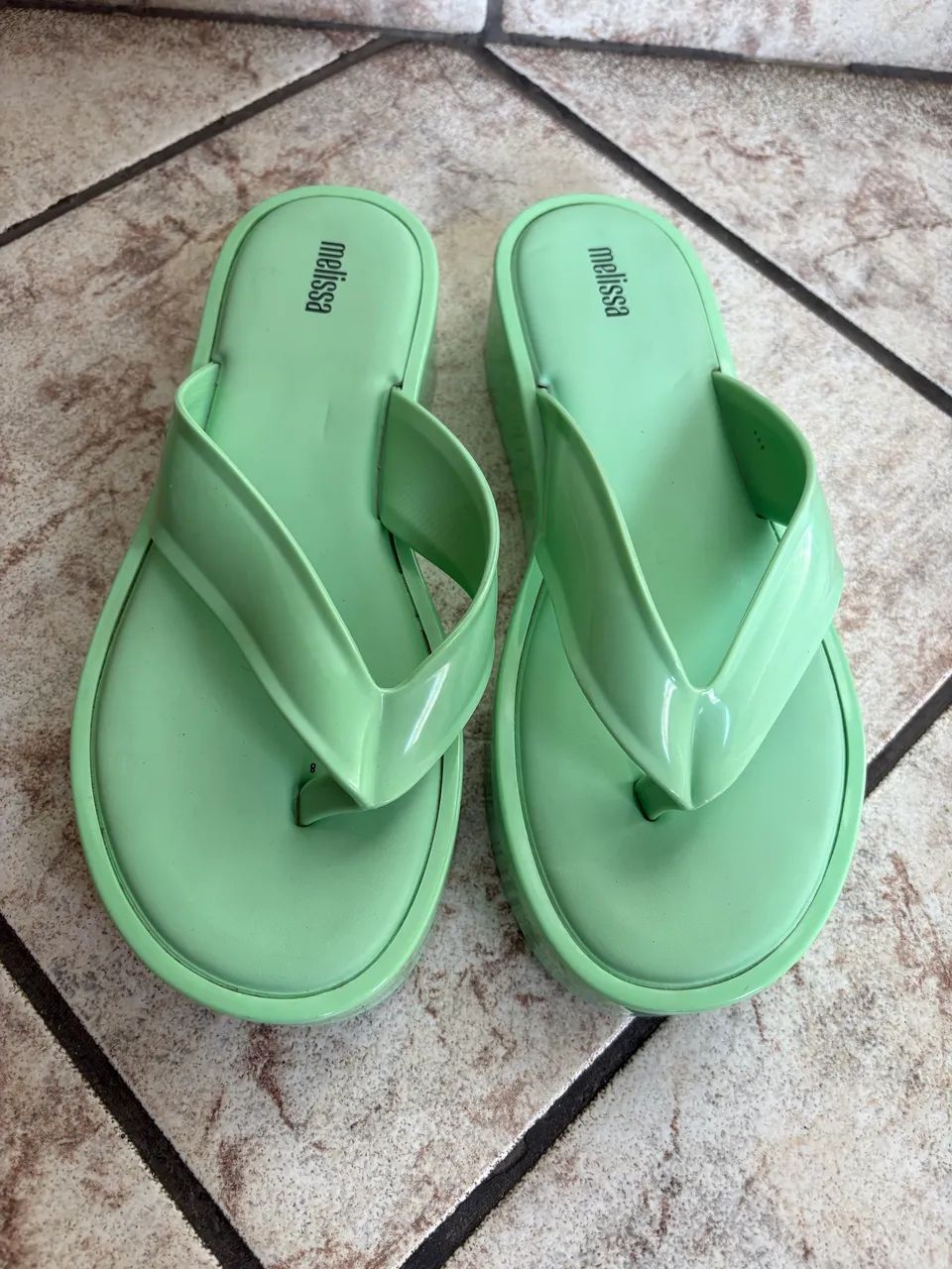 Chinelo Melissa Beige verde 38 - Foto 2
