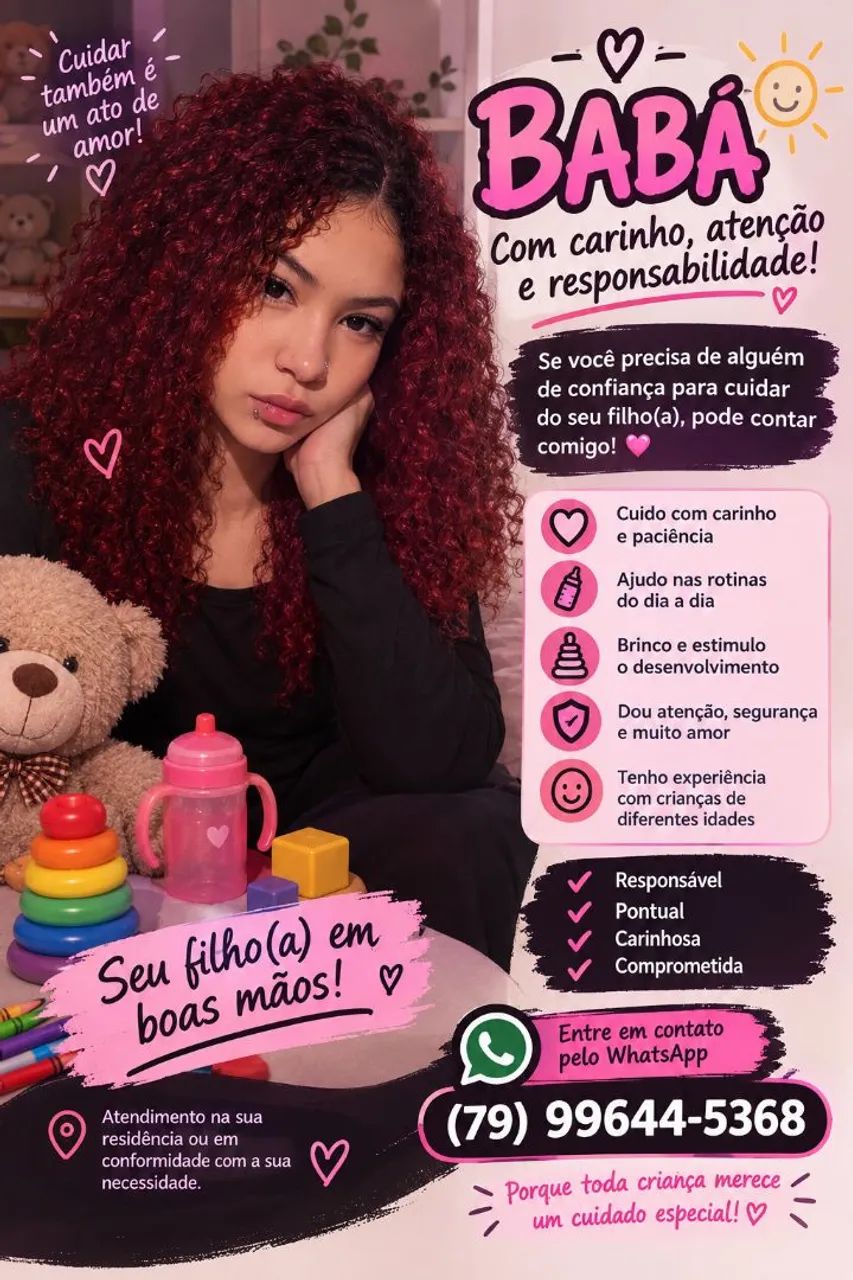 Babá - cuidadosa, responsável e disponível