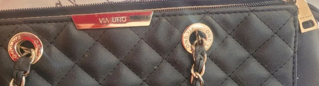 Bolsa Via Uno Nova Preto com Dourado. - Foto 4