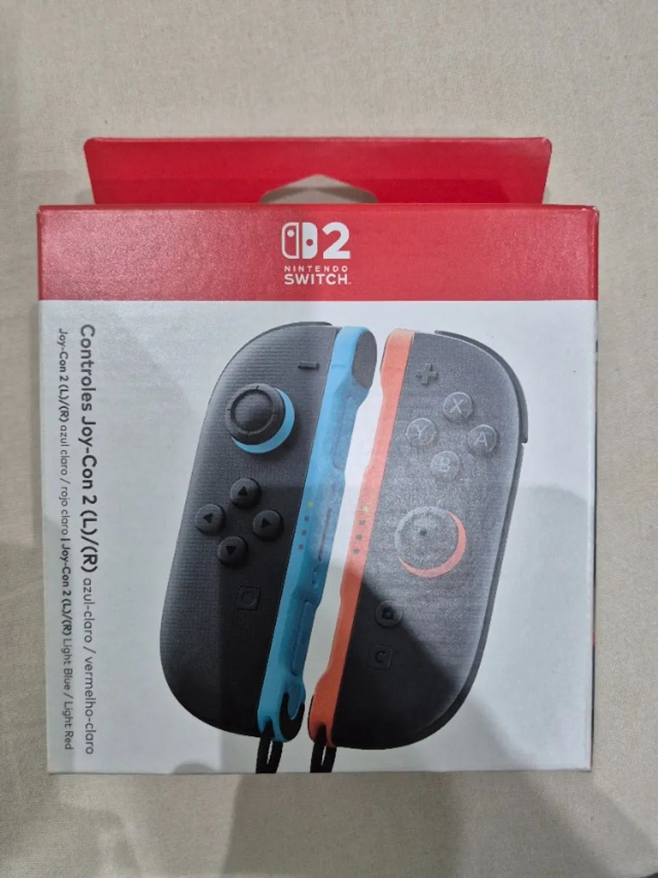 Nintendo Switch 2 Controles Joy-Con 2 Azul Claro e Vermelho Claro