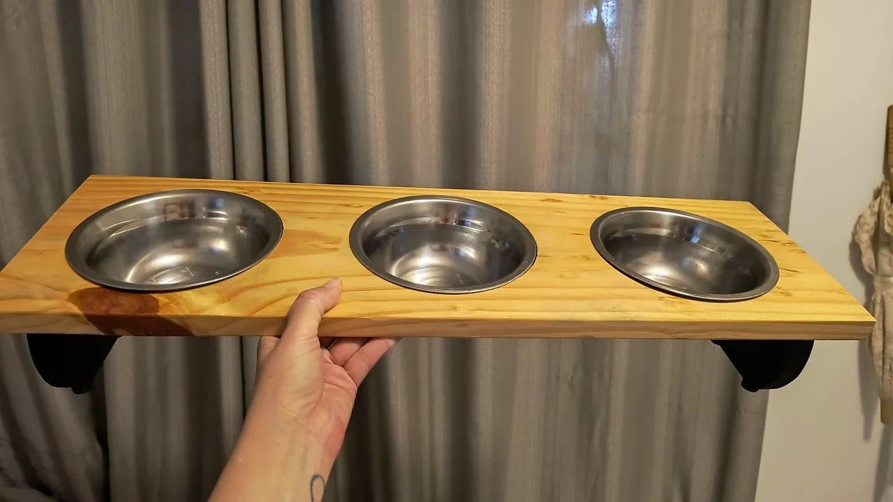 Comedouro triplo para pet - Foto 2