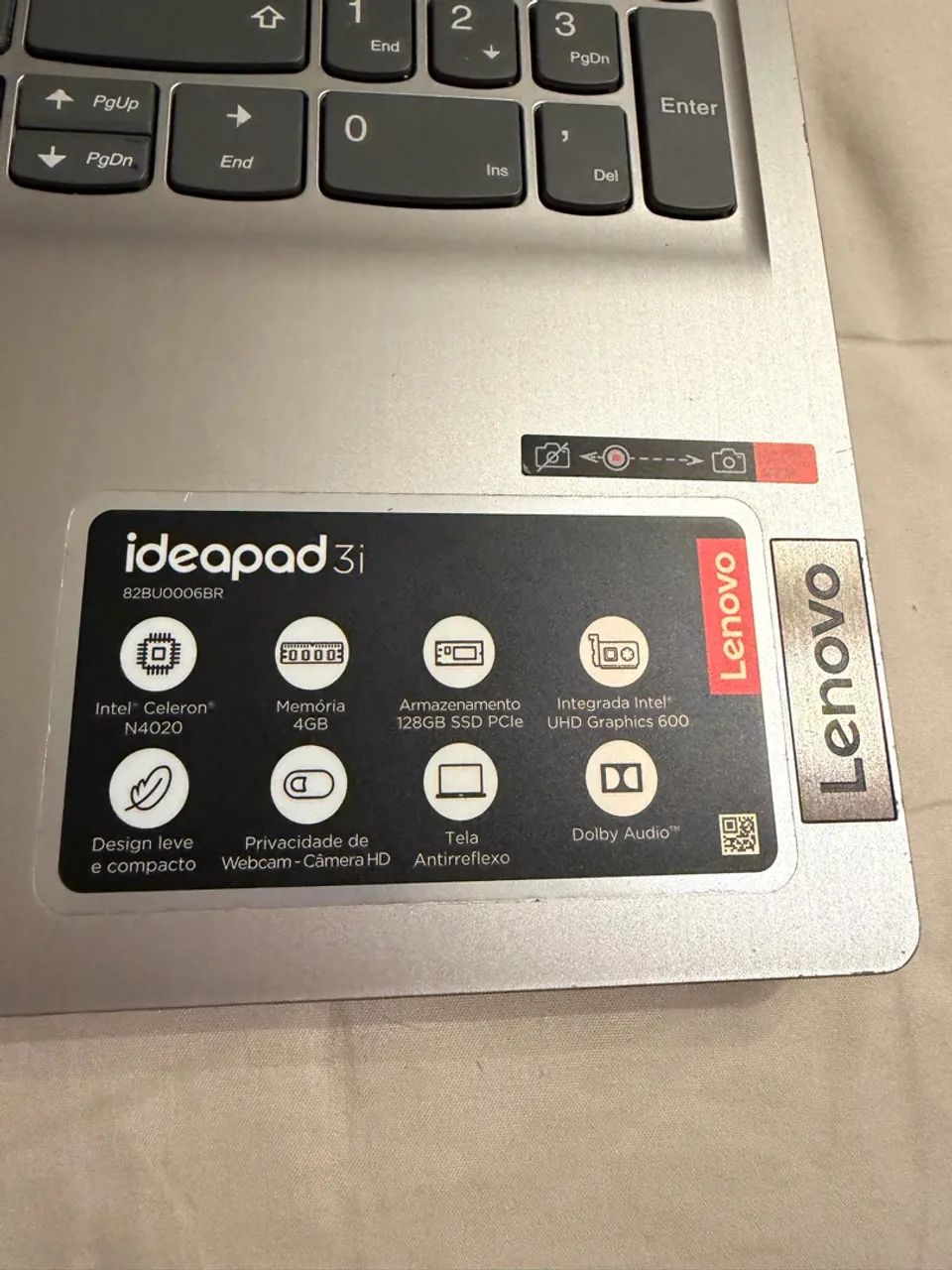 Notebook Lenovo IdeaPad 3i, modelo 82BU0006BR - Foto 3