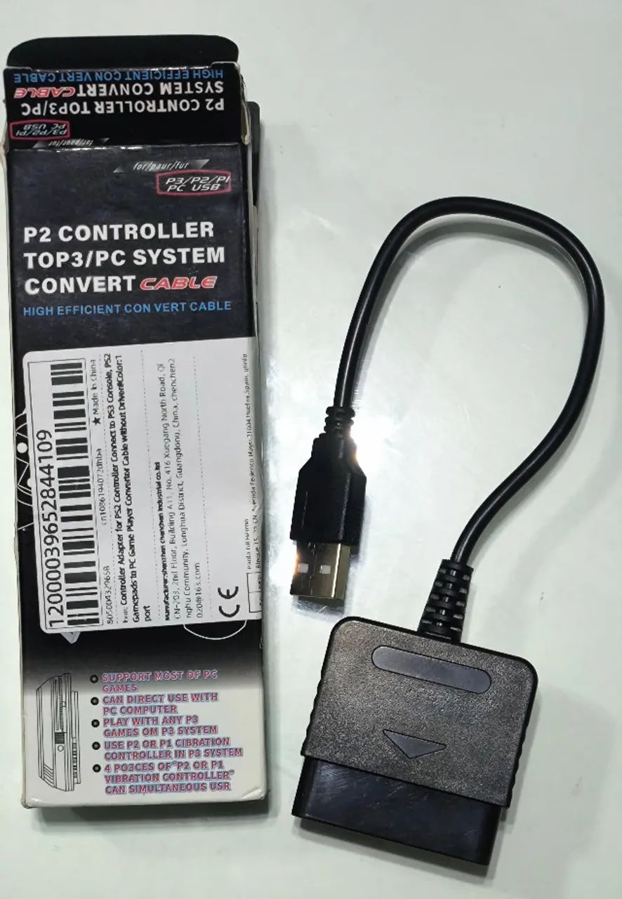 Adaptador Conversor Controle Ps2/Guitar Hero Para Pc E Ps3 - Suporta Vibração (Plug & Play - Foto 3