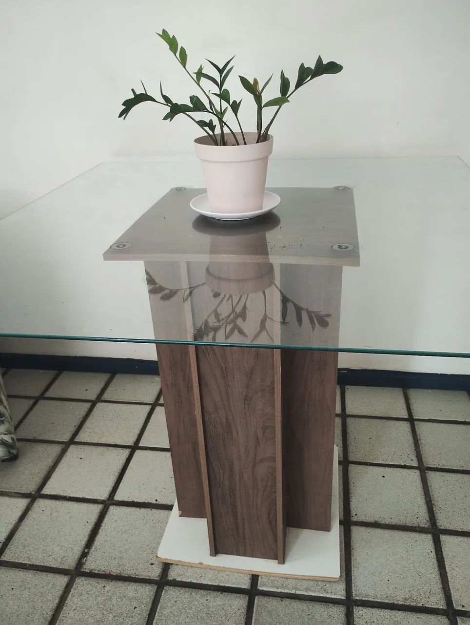 Mesa de jantar de vidro 