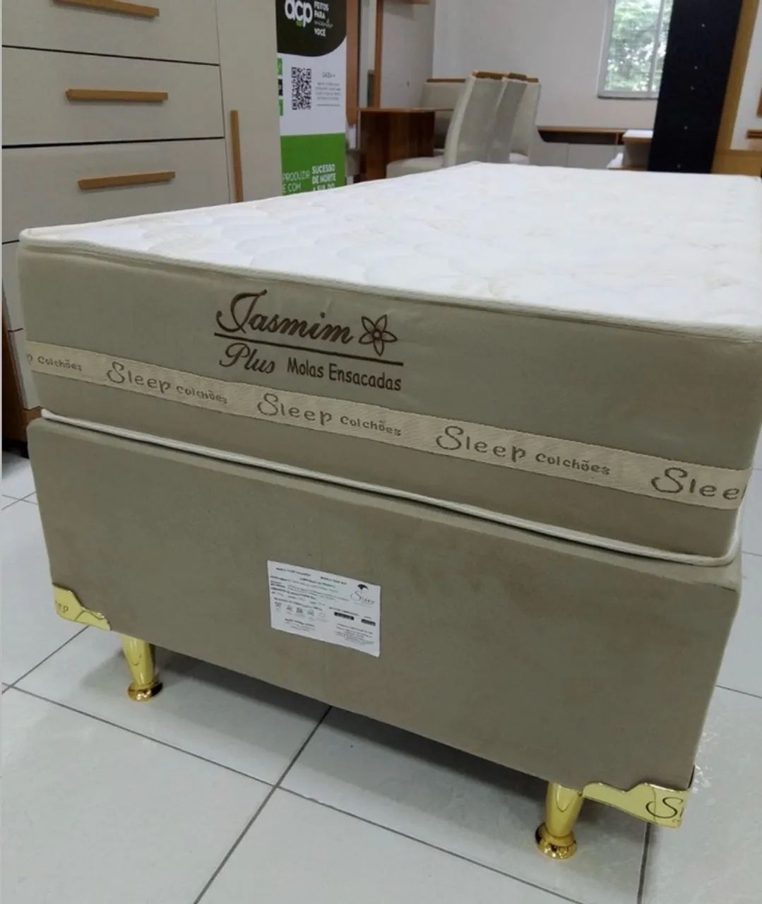 Cama box de solteiro base+colchão molas ensacadas disponível  - Foto 2