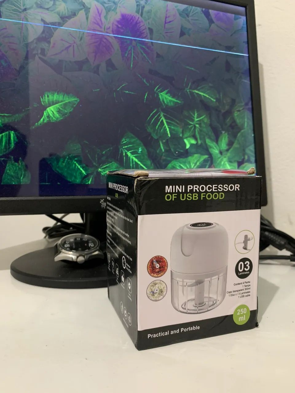 Mini processador elétrico de cozinha USB - Foto 4