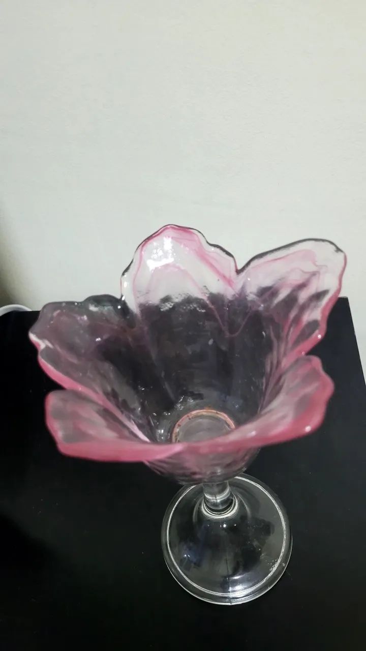 Castiçal  tulipa antigo de vidro  - Foto 3