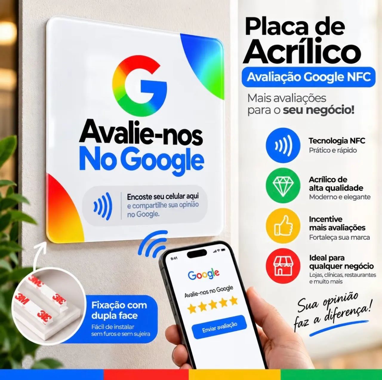PLACA NFC DE AVALIAÇÃO DO GOOGLE - Foto 2