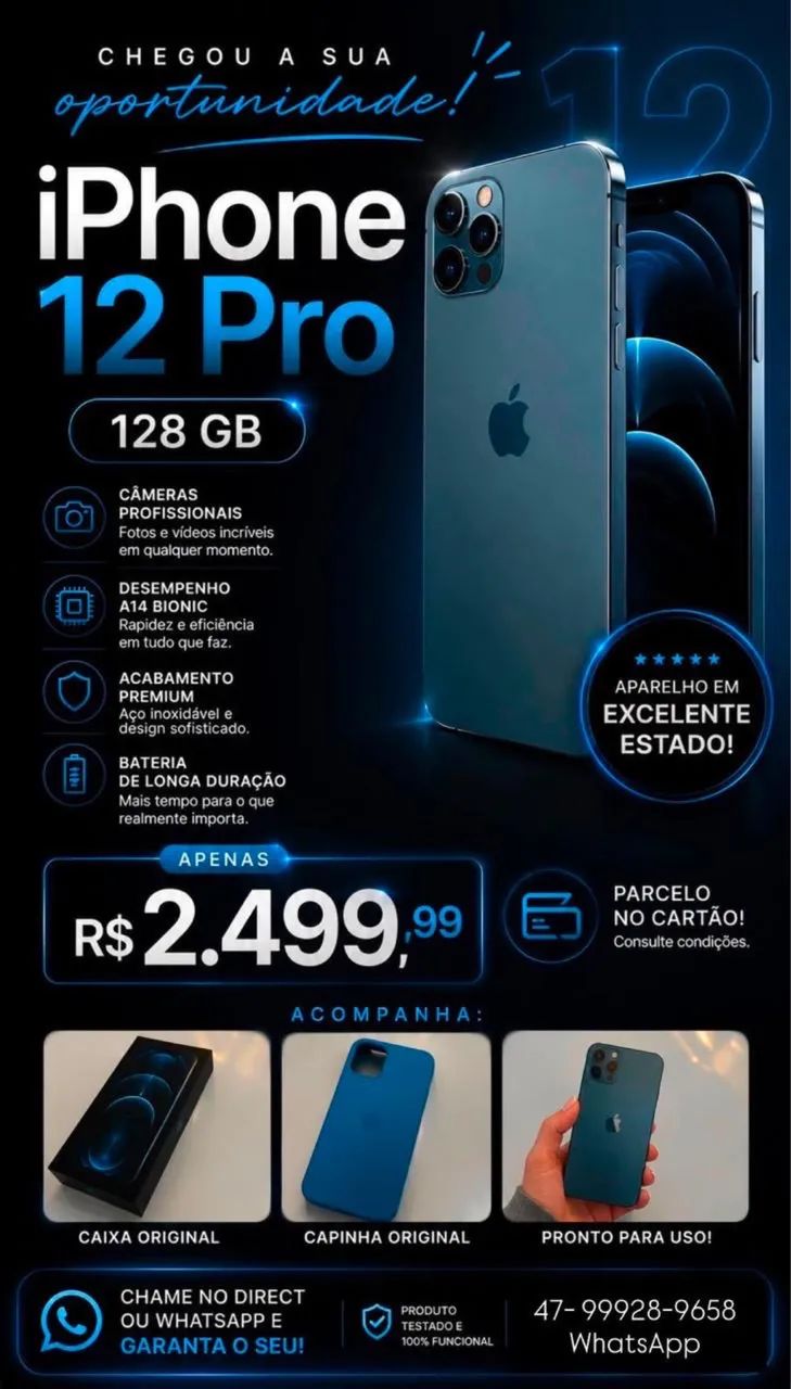 iPhone 12 Pro 128gb azul - Celulares e Smartphones - Itapema