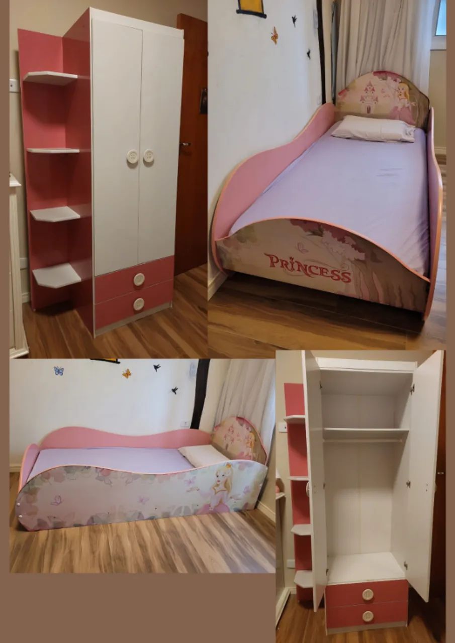 Cama e Guarda Roupas Infantil