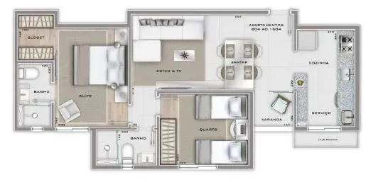 PLANTA 64m²