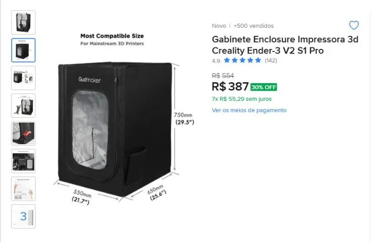 Impressora 3D Ender 3V3-SE + Gabinete fechado - Foto 2