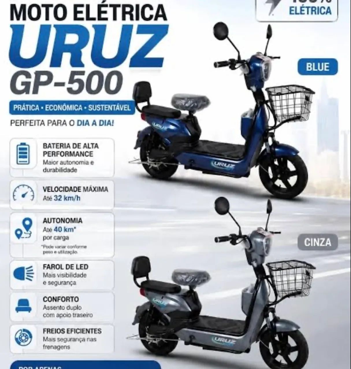 Moto / bike elétrica 500W nova