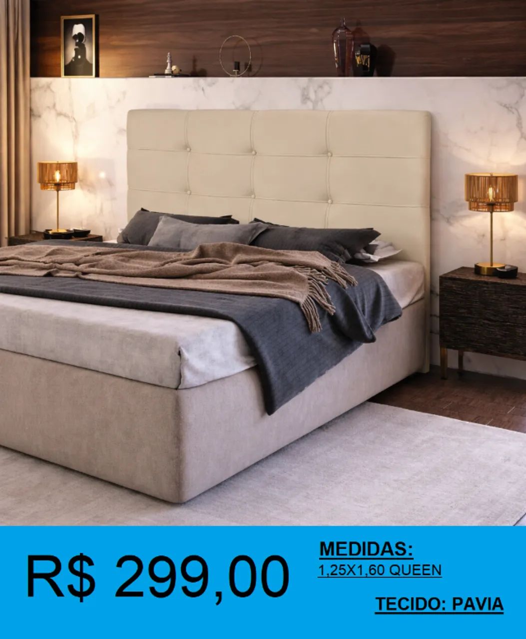 Cabeceira queen design de alto padrão - Entrega grátis - Foto 4