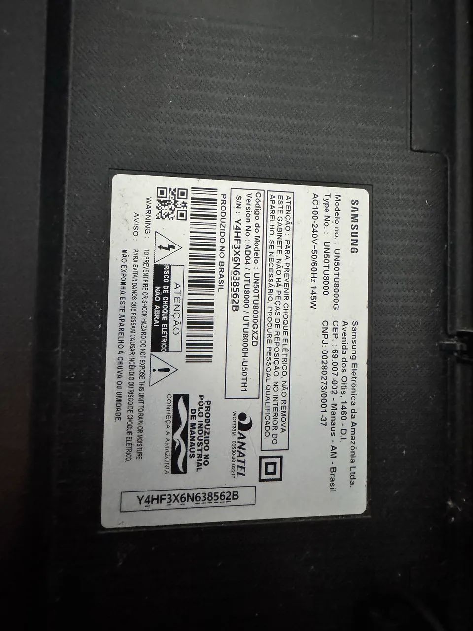 Samsung Smart TV 50? 4K TU8000 ? COM DEFEITO / PARA CONSERTO