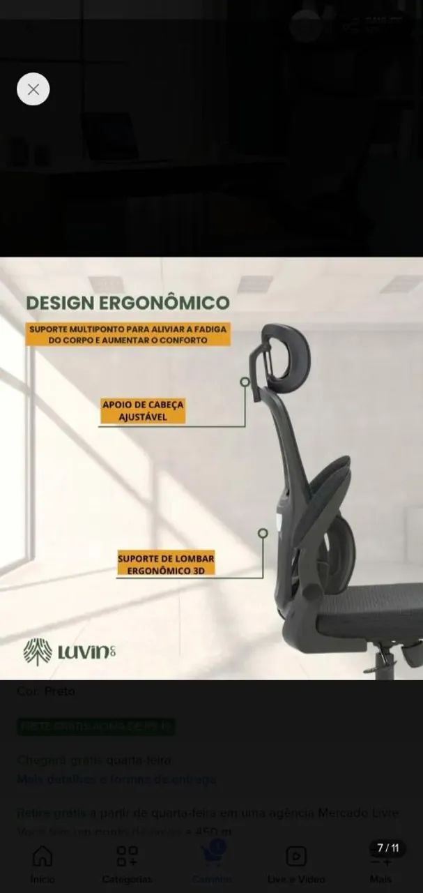 Cadeira Ergonômica Luvinco B500  - Nova - Foto 4