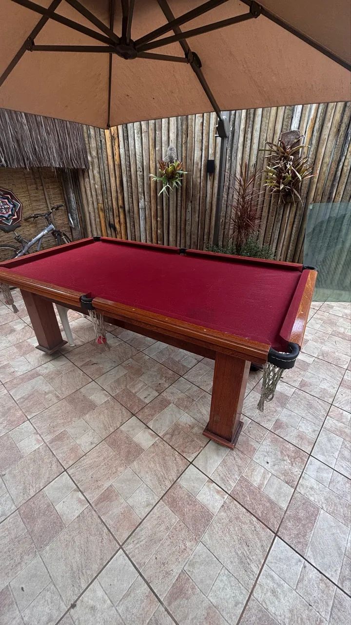 Mesa de Sinuca/Bilhar 2,20m com Ardósia - Madeira