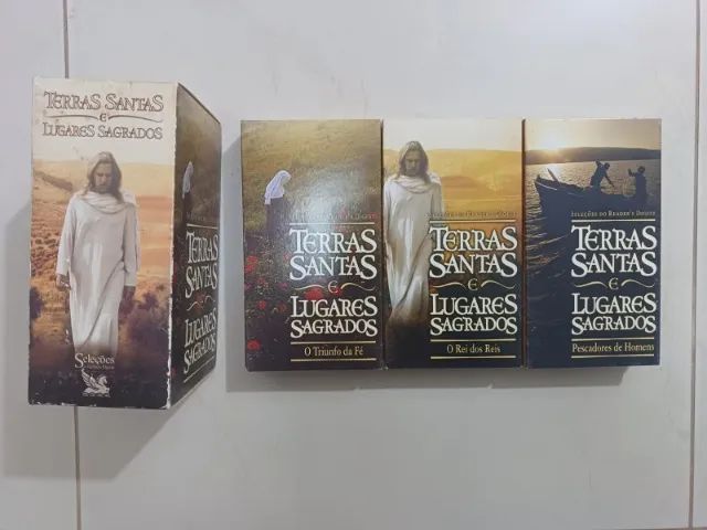 box com 3 fitas vhs terras santas