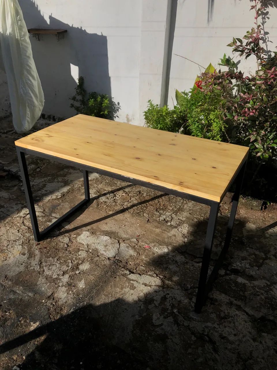 Mesa Industrial 120x60cm em Madeira Natural  - Foto 3