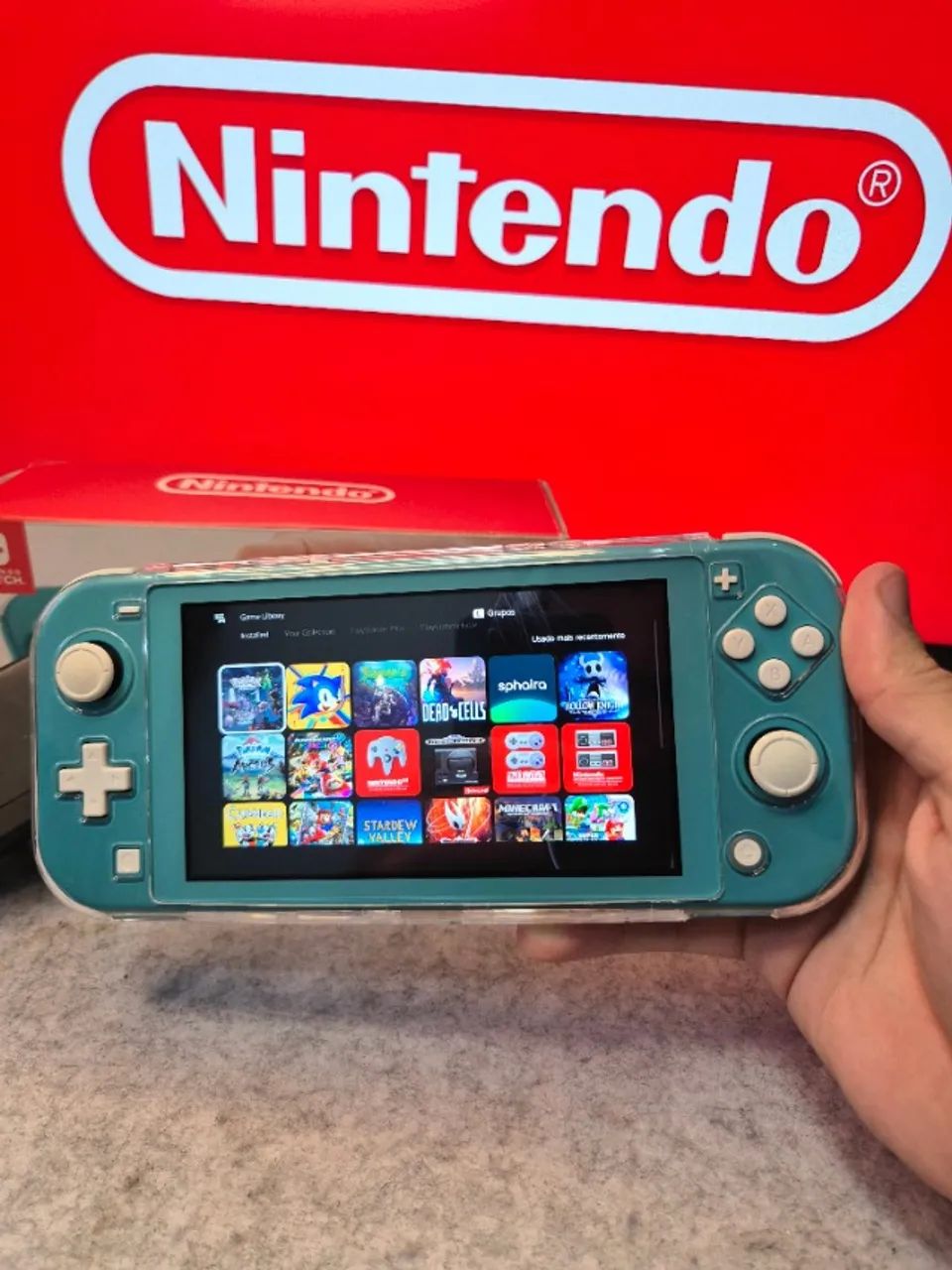 Nintendo switch lite desbloqueado completo na caixa 64GB + 32GB