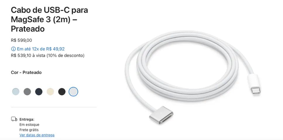 Cabo USB-c para MagSafe 3 (2m) - Foto 2
