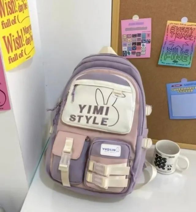 Mochila grande lilás/rosa nova - Foto 2