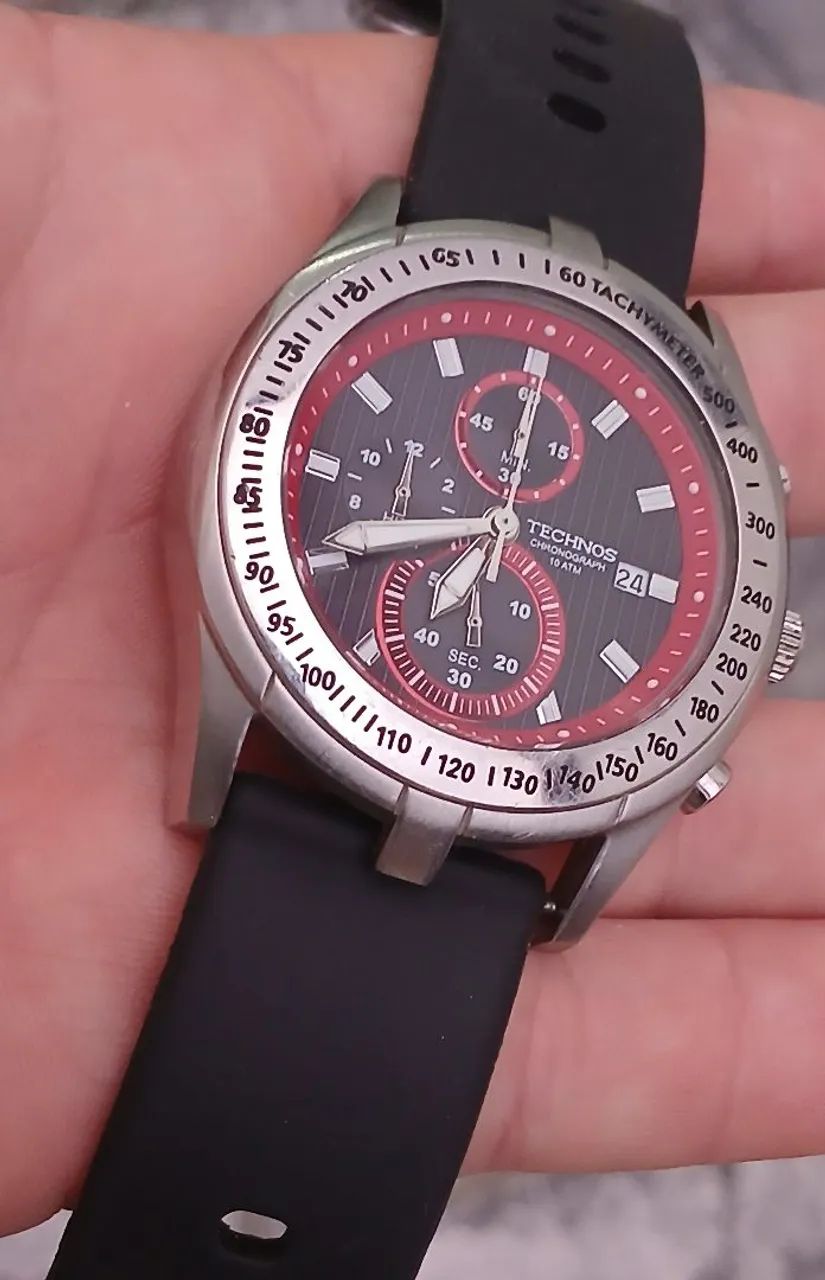 Belo relógio original TECHNOS CHRONOGRAPH  , exemplar conservado de coleção.  - Foto 2
