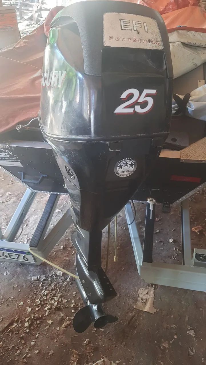 Lancha de alumínio  com motor 4 tempos com pawer trin - Foto 5