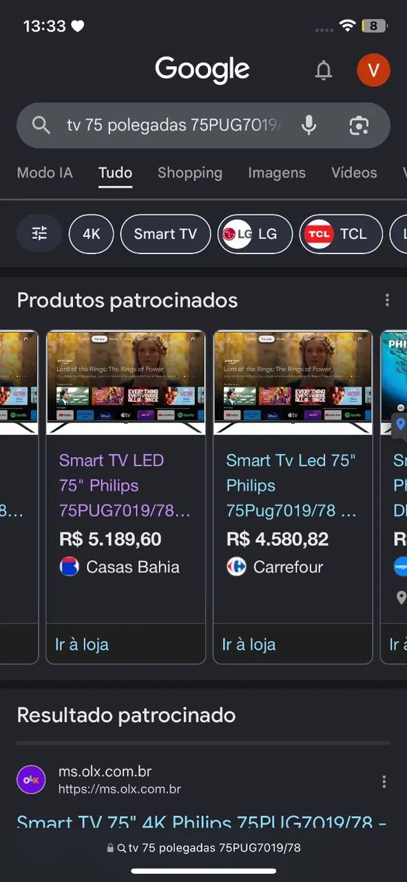 TV Philips Smart 75? 4K - Excelente Estado - Funcionando Perfeitamente - Foto 4