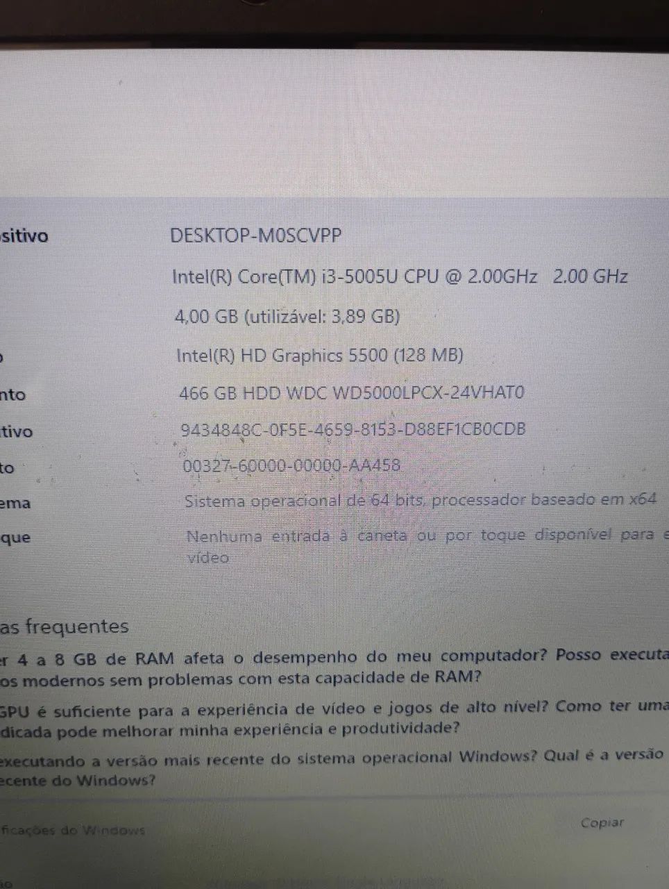 Notebook i3 5 geração 4gb hd500 - Foto 3