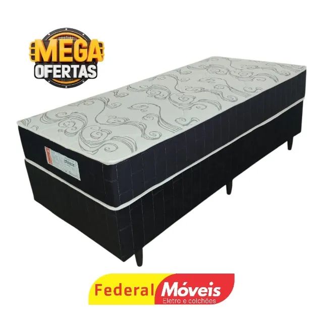 Cama Box Solteiro 88x188cm Base e Colchão FAZEMOS ENTREGA