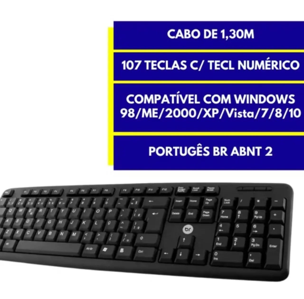 Teclado+Mouse= Teclado Bright Preto USB e Mouse sem fio branco - Foto 2